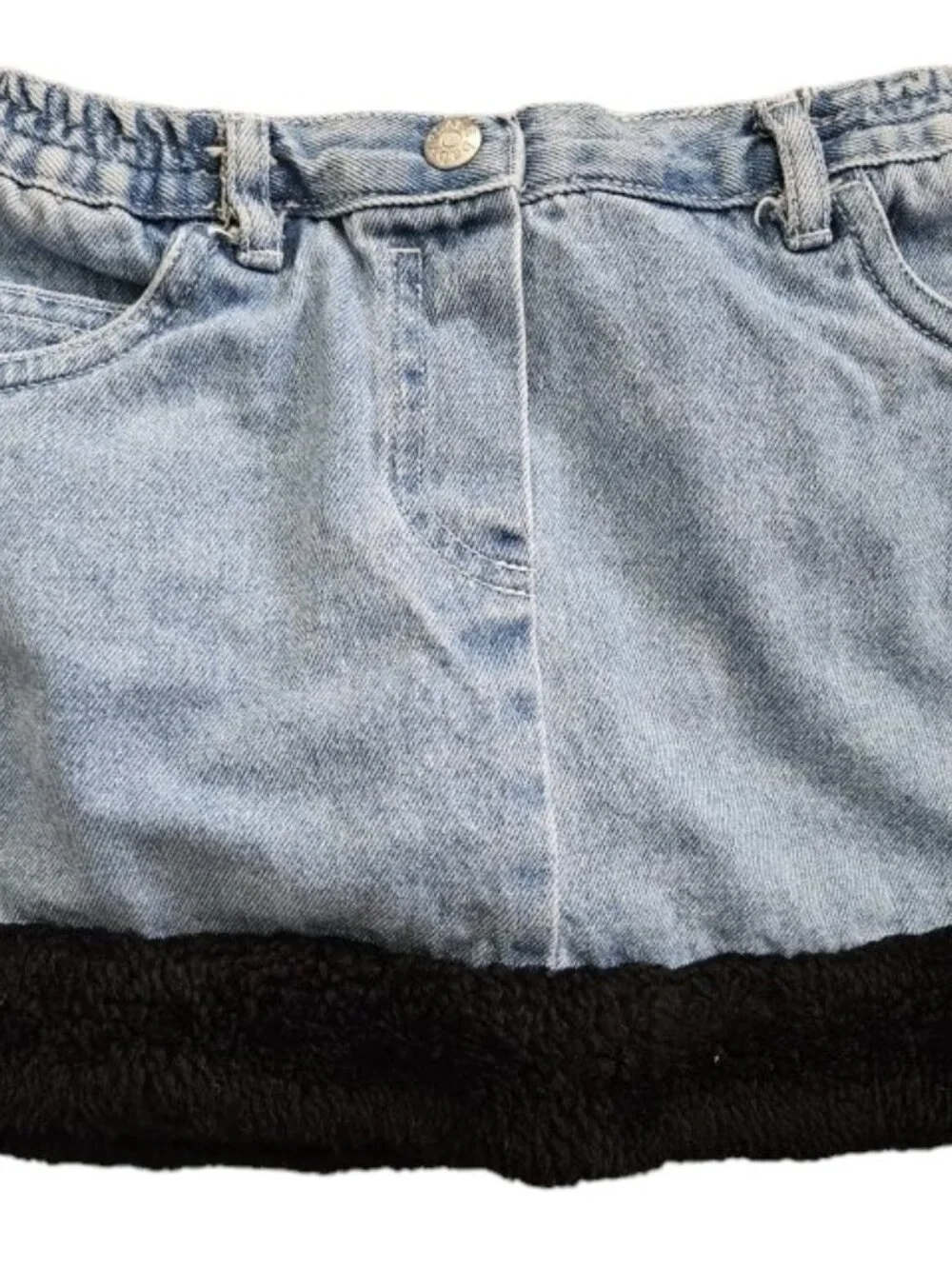 THE CHILDREN’S PLACE Faux Fur Trim Denim Skort Girls Size 3T